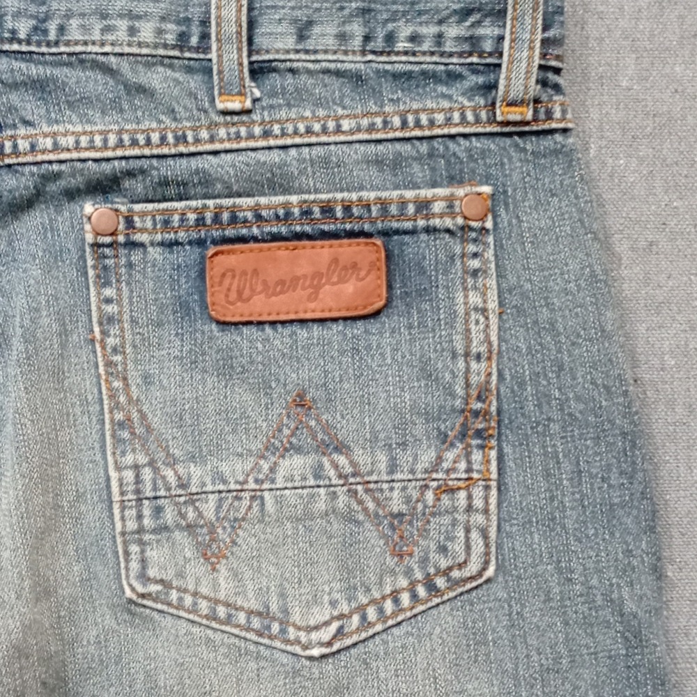 Wrangler Slim Straight Jeans Mens 33x34 Blue Denim 100% Cotton 88MWZDK - Picture 4 of 6